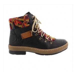 Rieker Women's Felicitas 43 Z6743-00 Boots - Black Schwarz/Nuss Size 9.5 NEW